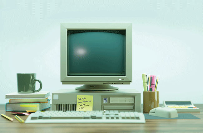 Ein alter Computer aus den 90er-Jahren