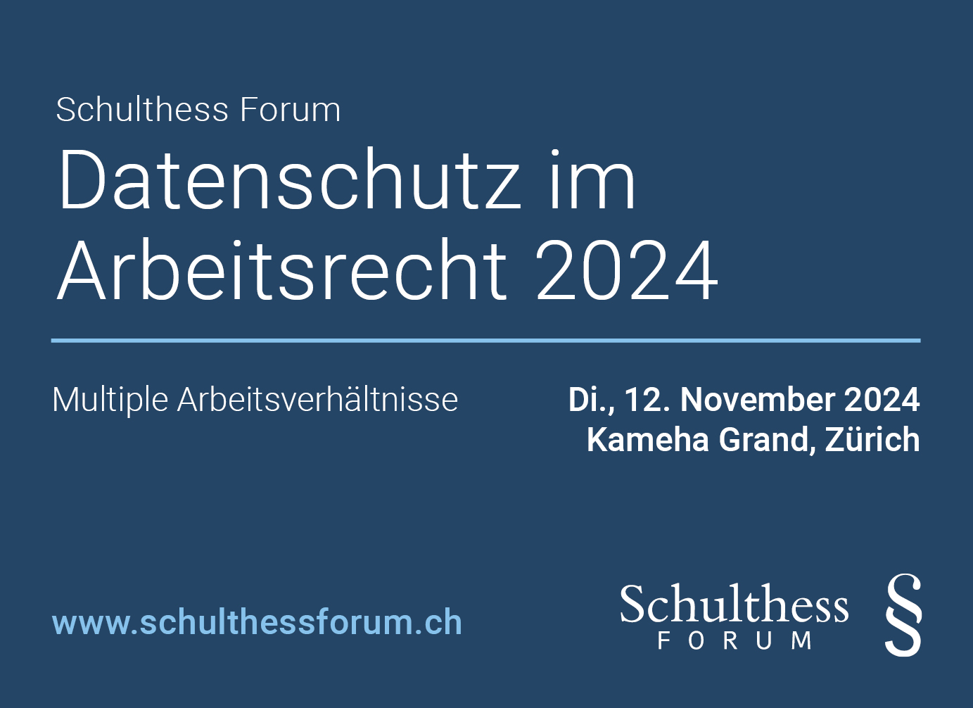 Schulthess Forum Datenschutz im Arbeitsrecht 2024