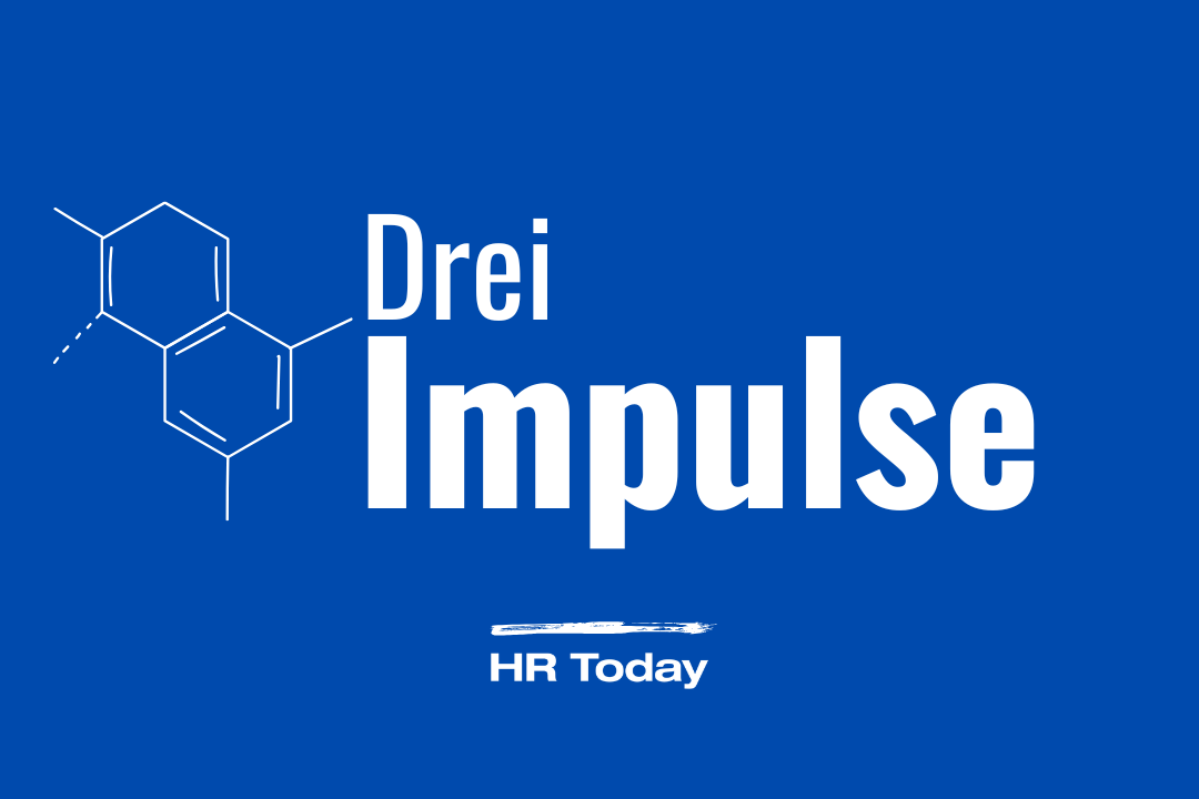 Drei Impulse auf blauem Hintergrund.
