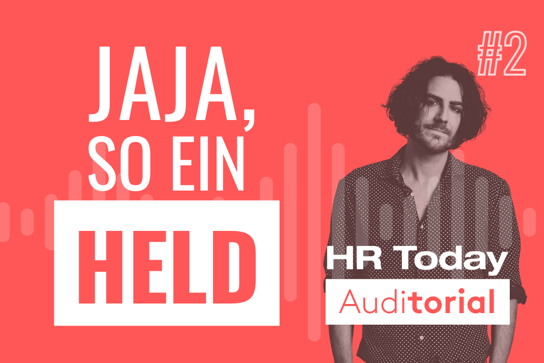 Teasergrafik für Auditorial Nr. 2 mit Bild des Autors und dem Titel "Jaja, so ein Held"