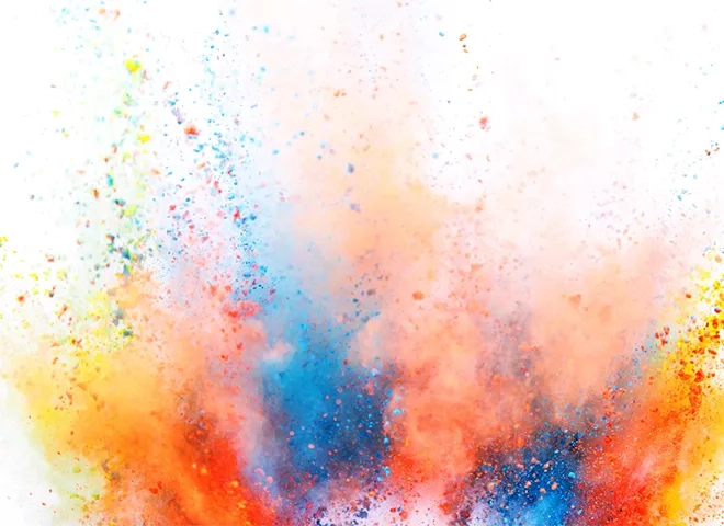 Conseils pour favoriser une culture de travail humaine et performante: une explosion de couleurs sur un fond blanc