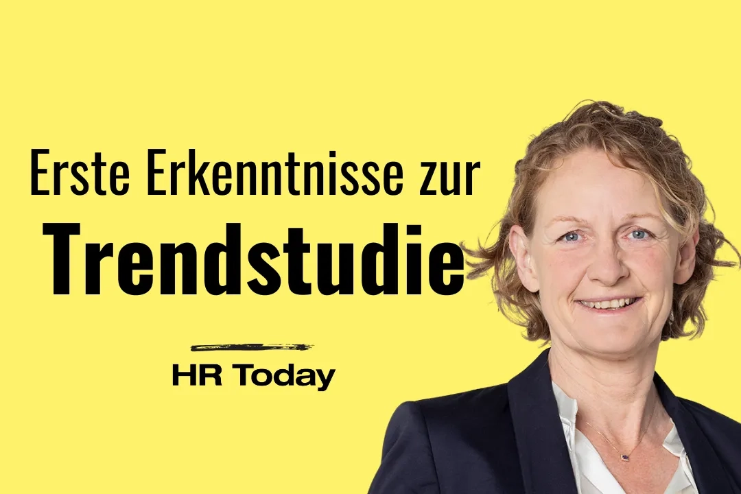 Teaserbild mit dem Text: "Erste Erkenntnisse zur Trendstudie", dazu ein professionelles Bild von Sibylle Olbert mit Blazer, Hemd und mittellangen Haaren.